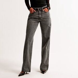 Abercrombie High Rise Loose Jean - Dark Grey
